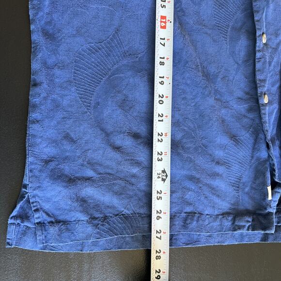 Pusser's Island Reserve Camp Shirt Mens XL Blue Silk Cotton Tropical Hawaiian - Picture 12 of 14